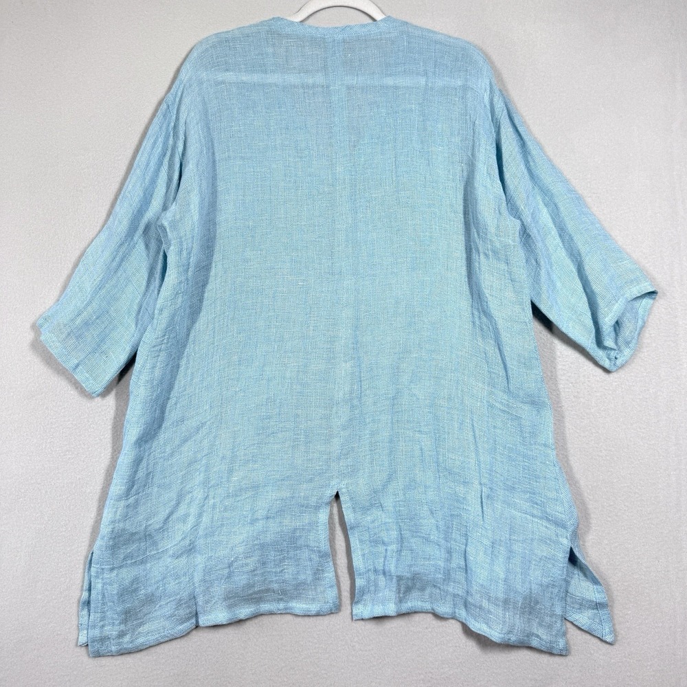 IC By Connie K Top Womens Medium Linen Oversized Artsy Lagenlook Pocket Tunic - Picture 7 of 11